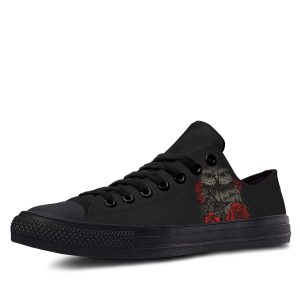 Vintage Owl Black low-top sneakers