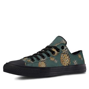 Little Pineapple Pattern Black low-top sneakers