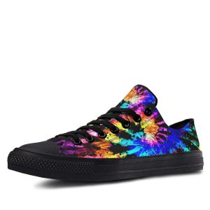 Dark Dye-tie Black low-top sneakers
