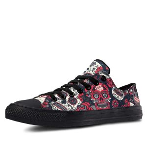Mexican Skull Pink Pattern low-top sneakers