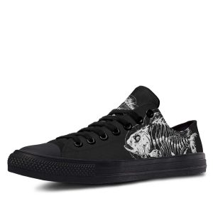 Crazy Fish Bone Black low-top sneakers