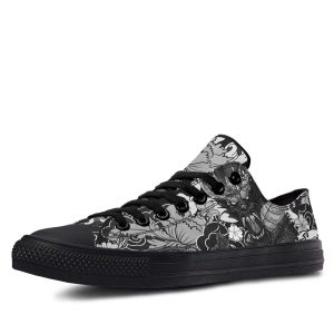 Dragon Black and White Tattoo Black low-top sneakers