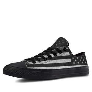 Black and White American Flag low-top sneakers
