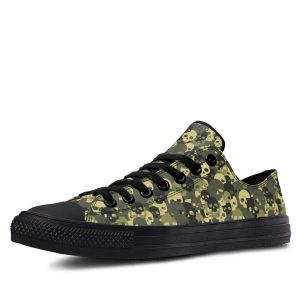 Military Skull Pattern low-top sneakers