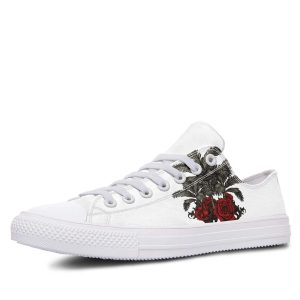 Palm Tree and Rose White low-top sneakers