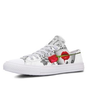 Lips with Flower White low-top sneakers