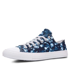 Dark Blue Dye-tie White low-top sneakers