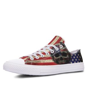 American Flag and Skull low-top sneakers