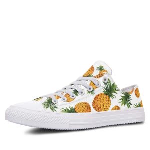 Pineapple Pattern White low-top sneakers